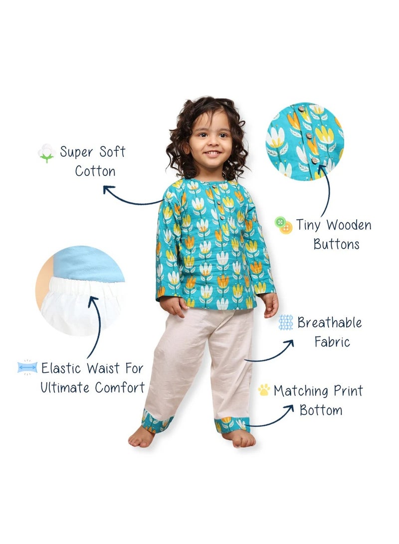 بولكاتوتس بيجامة كورتا لوتس بأكمام كاملة من Polka Tots - بيضاء  - Image 4