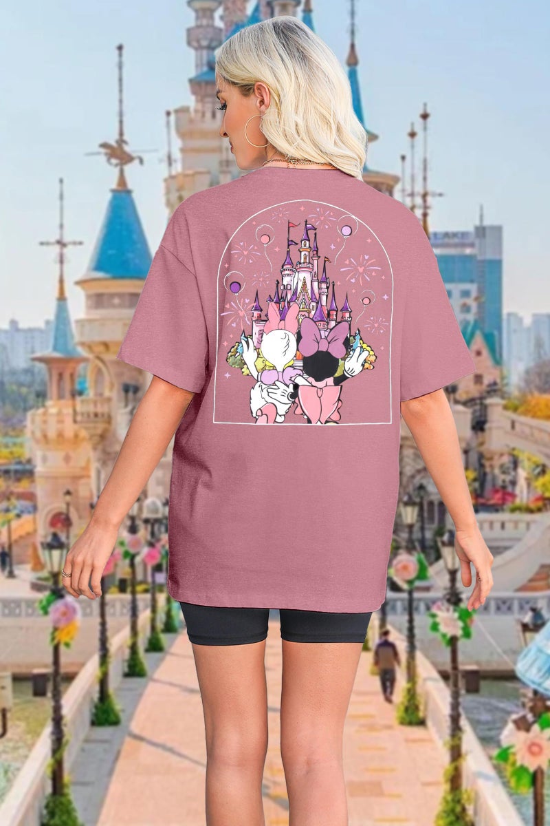 VILOVE Magic Kingdom Shirt Women Girls Just Wanna Have Fun Shirt Girls Trip T-Shirt Cute Magical Tee Summer Vacation Tops Pink - Image 4
