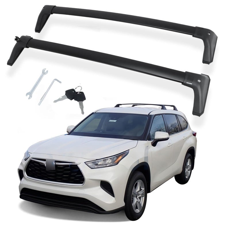 Etesan Lockable Roof Rack Cross Bars Fit for 20202025 Toyota Highlander L LE Hybrid Nightshade Model Without Factory Side Rails
