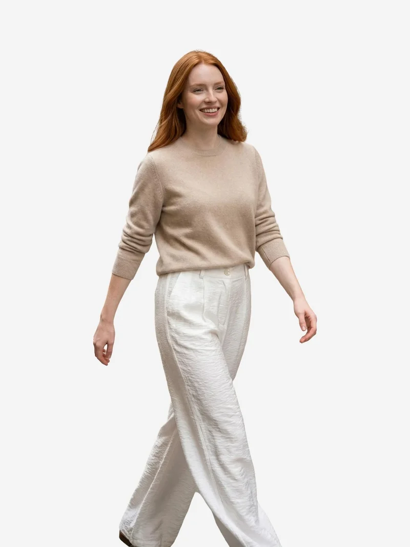 ماي فاشن MY FASHION High Waist Textured Wide Leg Trousers with Pockets