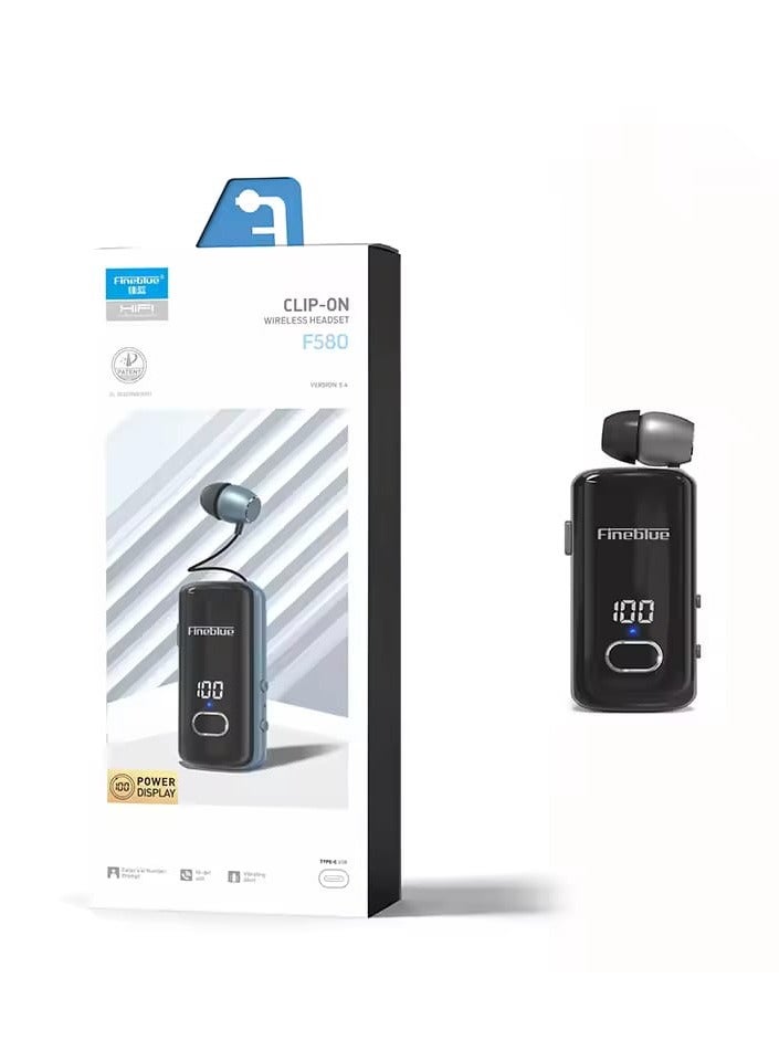 فاينبلو سماعة بلوتوث F580 قابلة للسحب مع خاصية إلغاء الضوضاء والاهتزاز وميكروفون للتحكم في مستوى الصوت وبلوتوث 5.3 - Image 4