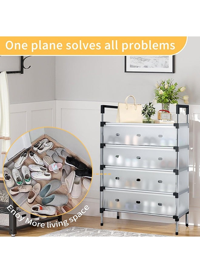 BLOOMING TIME Household Simple 5-Tier Dustproof Shoe Rack, Fully Enclosed Dustproof, Multi-Layer Storage, Classified Storage, Shoe Rack Organizer, Simple Shoe Rack For Entrance Door - Image 2