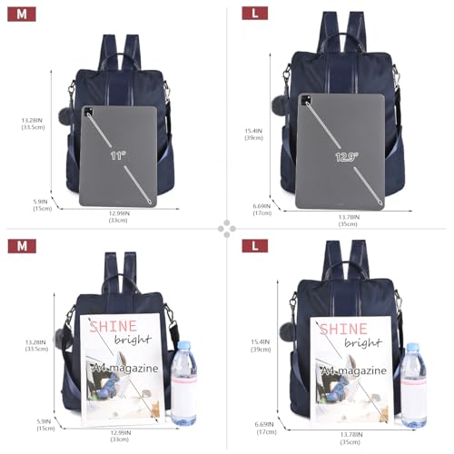 PINCNEL Women Backpack Purse Waterproof Nylon Anti-theft Rucksack Lightweight Shoulder Bag - Image 2