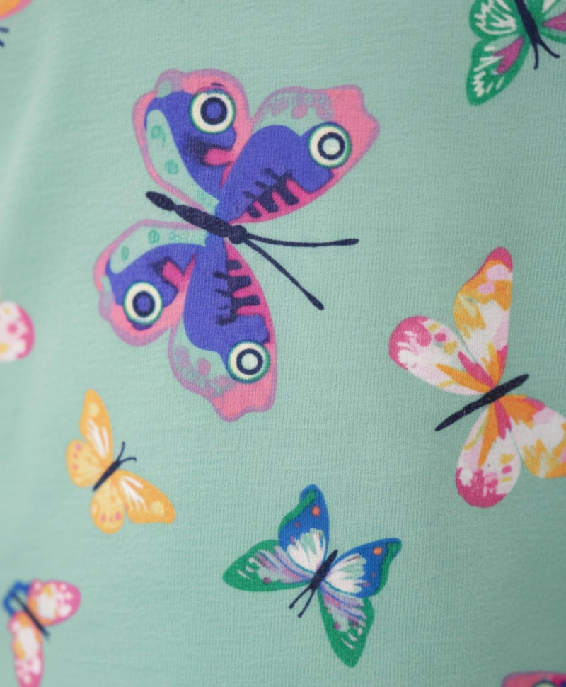 ANTHRILO Pajama T-Shirt Set for Girls | Kids Night Suit for Girls | Nightwear | 100% Cotton Pyjama Set Butterfly Green Print | Long Sleeve T-Shirt and Pajama | 12-13 Years - Image 5