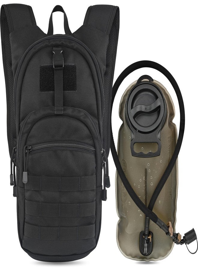 MARCHWAY Tactical Molle Hydration Pack with 2.5L TPU Water Bladder, Military Backpack for Hiking, Cycling, Backpacking, Running (Black) - Image 1