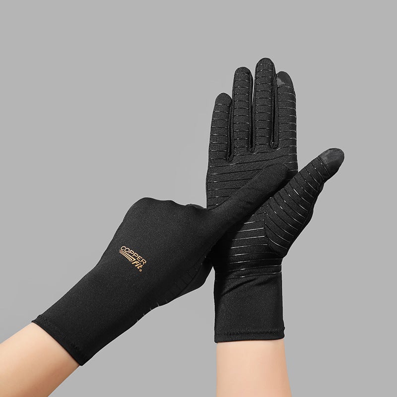 Ladies Cooling Half-Finger Sun Protection Gloves Full finger light Board Black 