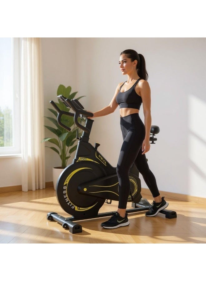 Home exercise bike for cardio and strength training with adjustable height, exercise bike (free green resistance band) - Image 5
