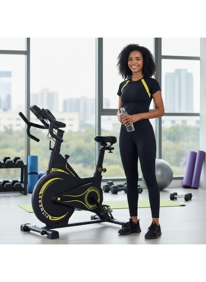 Home exercise bike for cardio and strength training with adjustable height, exercise bike (free green resistance band) - Image 4