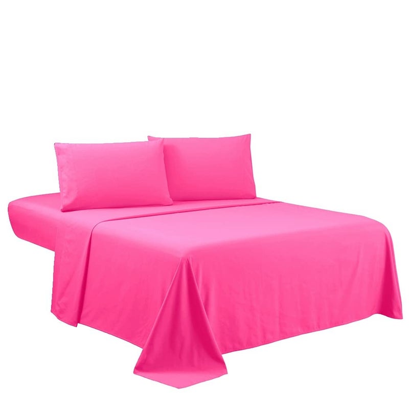 Sfoothome Full Sheets Set  Hotel Luxury 4Piece Bed Set Extra Deep Pocket 1800 Series Bedding Set Wrinkle  Fade Resistant Sheet  Pillow Case Set Full Hot Pink
