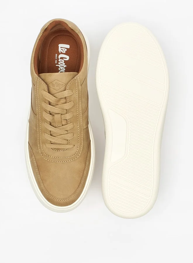 لي كوبر Men's Solid  Lace-Up Low Ankle Sneakers