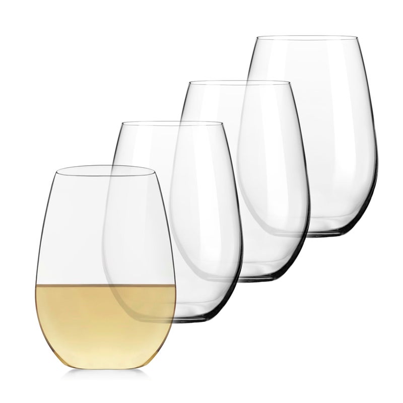 Libbey Signature White Wine Glasses Set of 4 Elegant Dishwasher Safe Stemless White Wine Glasses Elegant Wine Glasses for Weddings Birthdays
