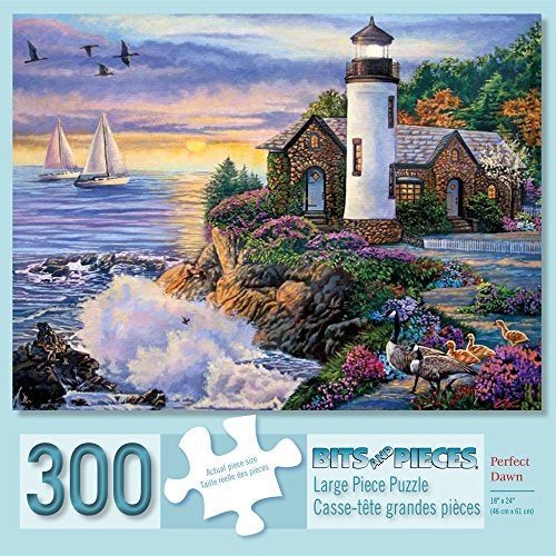 Bits and Pieces Large 300 Piece Jigsaw Puzzle for Adults Perfect Dawn Ocean Sunrise Jigsaw Puzzle by Artist Laura Glen Lawson Completed Puzzle Size 18 x 24 - Image 5