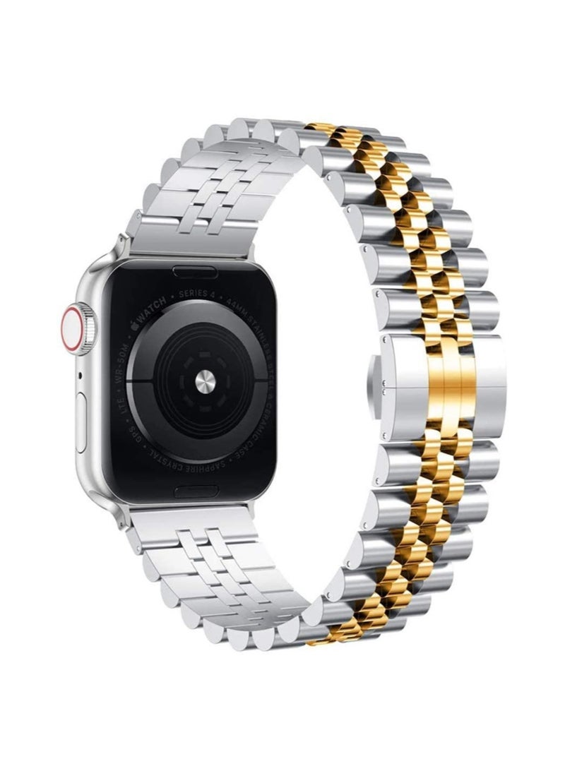 ELTRAZONE Replacement Band Compatible with Apple Watch 45mm / 44mm / 42mm, Stainless Steel Solid Strap Metal Bracelet for Apple Watch Series 7/6/5/4/3/2/SE - Image 2