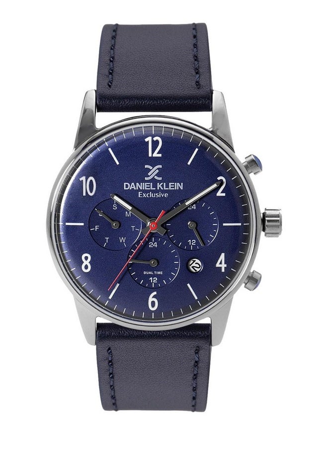 DANIEL KLEIN Daniel Klein Analog Blue Dial Men's Leather Watch-Dk11832-3  - Image 1