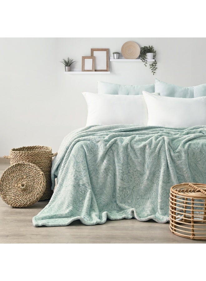 Morano Fluffy Blanket Printed Model 220X240Cm Ultra Soft Polyester Lightweight Cozy Warm Throw Textured Stripe Design Sofa Bed Cover Comfortable Fleece Winter Blanket, for Home and Bedding - Image 2