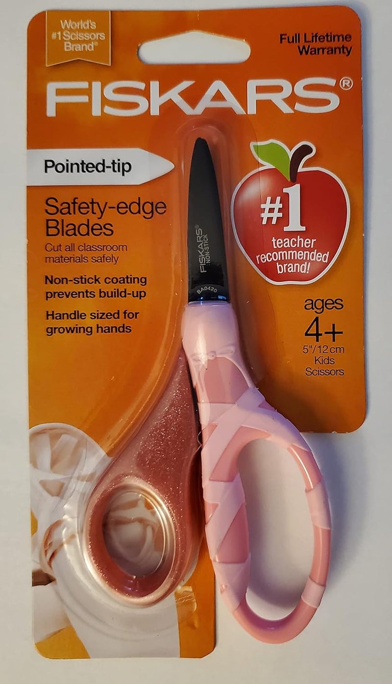 Fiskars 5 PointedTip Scissors for Kids 47  Scissors for School or Crafting  Back to School Supplies  Pink - Image 3