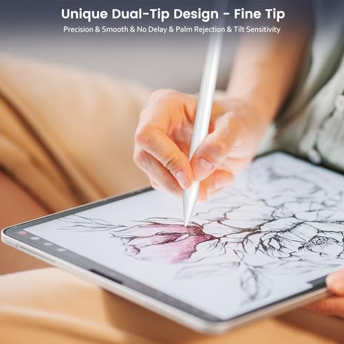 STYLUSHOME Pencil for Apple iPad 11th/10th/9th, 2X Fast Charge Stylus Pen for iPad, Palm Rejection, Tilt Sensitivity, Compatible with iPad A16/10/9/8/7/6, Pro M4/13/12.9"/11", Air M3/M2/5/4/3, Mini 7/6/5 - Image 3
