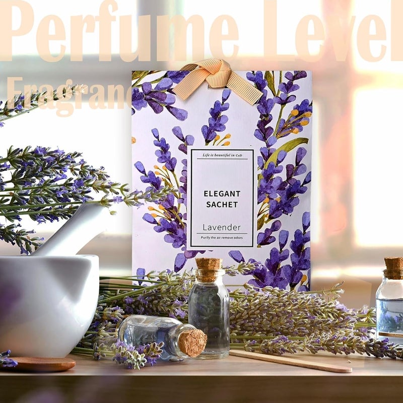 كاست ويف أكياس معطرة باللافندر، عبوة من 4 أكياس منعشة لخزائن الملابس والأدراج والسيارات والمزيد، طارد طبيعي للعث وأكياس عطر طويلة الأمد - Image 3