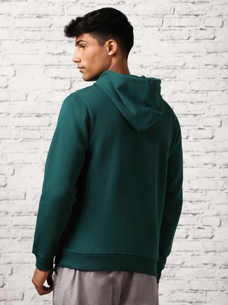 NOBERO Men's Cotton Blend Neck Hooded Regular Fit Sweatshirt (1M-TWHO-C0890_Verdigris Blue_Medium) - Image 5
