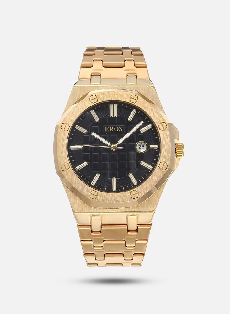 Eros Men's gold watch with black dial