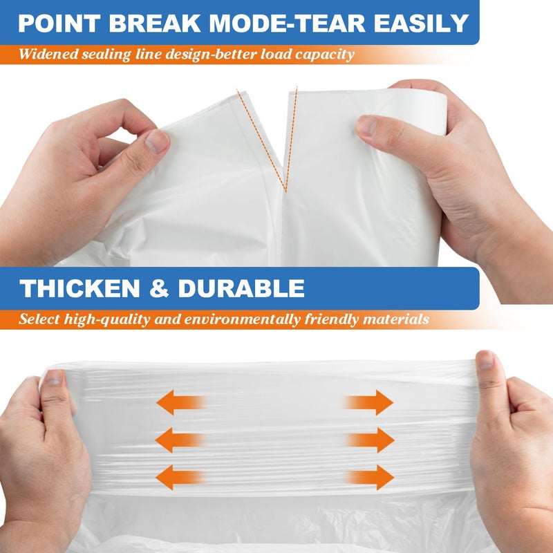 Charmount 3 Gallon Small Trash Bags, 104 Count â€“ Unscented Clear Mini Garbage Bags for Bathroom, Office, Kitchen, 15L Wastebasket Liners - Image 5