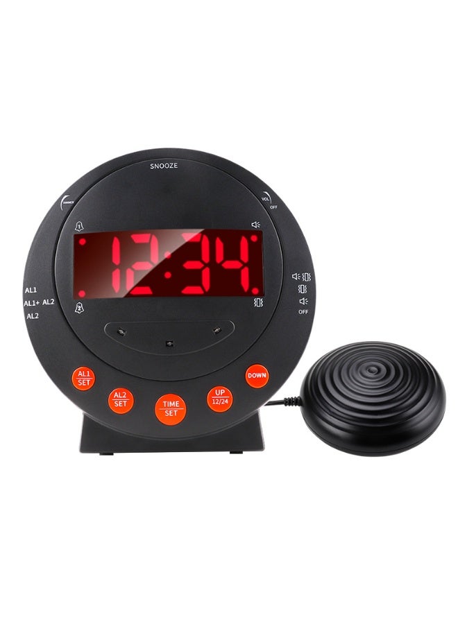 Bluejw Loud Alarm Clock with Bed Shaker Vibrating Alarm Clock with Flash Light Brightness Adjustable Snooze Dual Alarm Setting USB Charger Port LED Digital Display12H/24H for Heavy Sleepers Adults Kids Teenager - Image 2