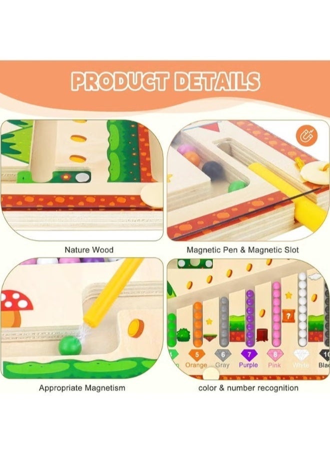 Funny Magnetic Color & Number Maze Board – 2-in-1 Educational Puzzle for Toddlers, Color Sorting & Counting Learning Toy, Preschool Montessori Toy for Kids Ages 3+  (Large) - Image 5