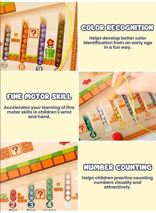 Funny Magnetic Color & Number Maze Board – 2-in-1 Educational Puzzle for Toddlers, Color Sorting & Counting Learning Toy, Preschool Montessori Toy for Kids Ages 3+  (Large) - Image 3