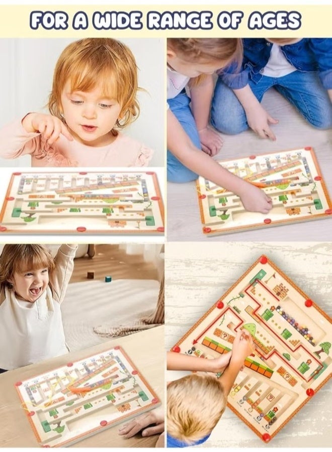 Funny Magnetic Color & Number Maze Board – 2-in-1 Educational Puzzle for Toddlers, Color Sorting & Counting Learning Toy, Preschool Montessori Toy for Kids Ages 3+  (Large) - Image 2