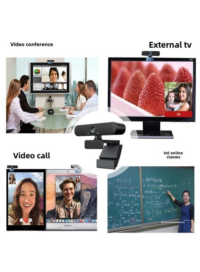 4K Super Clear Super Wide Angle USB Computer Camera Network Class Video Voice Desktop Notebook HD Camera-Color:1080p Hd (driver-free + Microphone) + Bracket  - Image 3