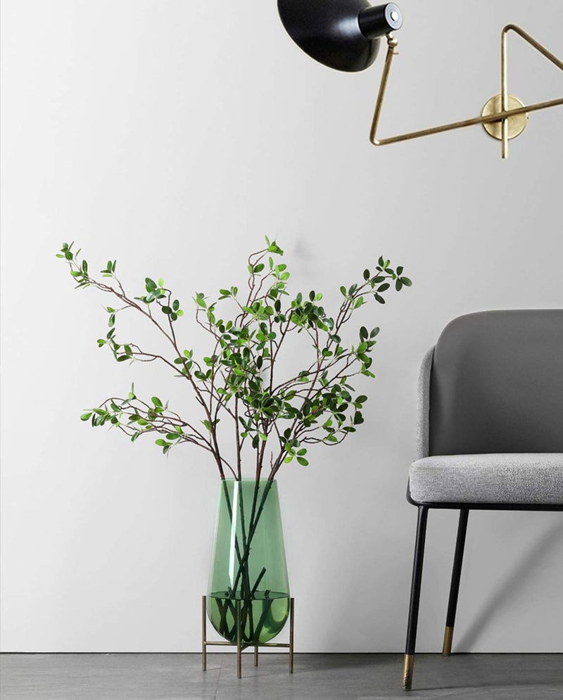 HWL Artificial Plant 43.3 Inch Green Branches Leaf Shop Garden Office Home Decoration (6 pcs) - Image 5