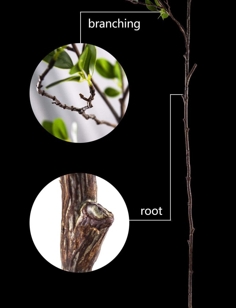 HWL Artificial Plant 43.3 Inch Green Branches Leaf Shop Garden Office Home Decoration (6 pcs) - Image 4