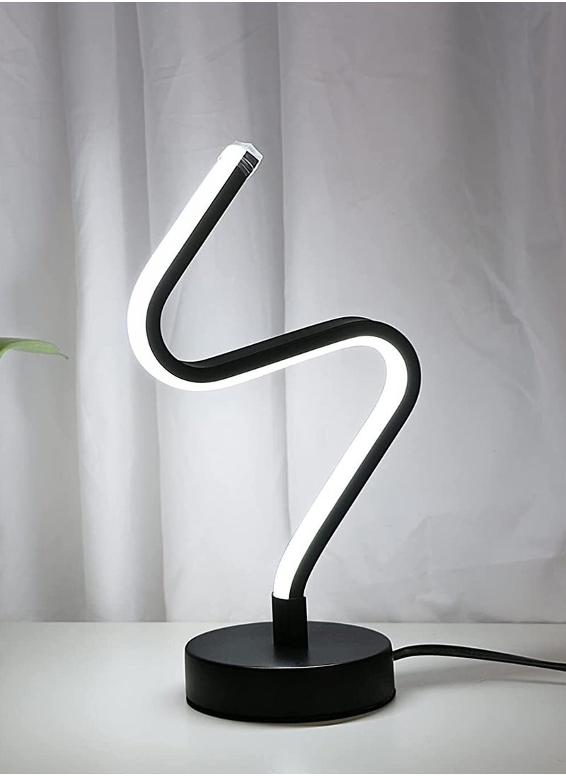 Goeco LED Table Lamps, Black Aluminium Bedside Lamp, Cold White  - Image 1