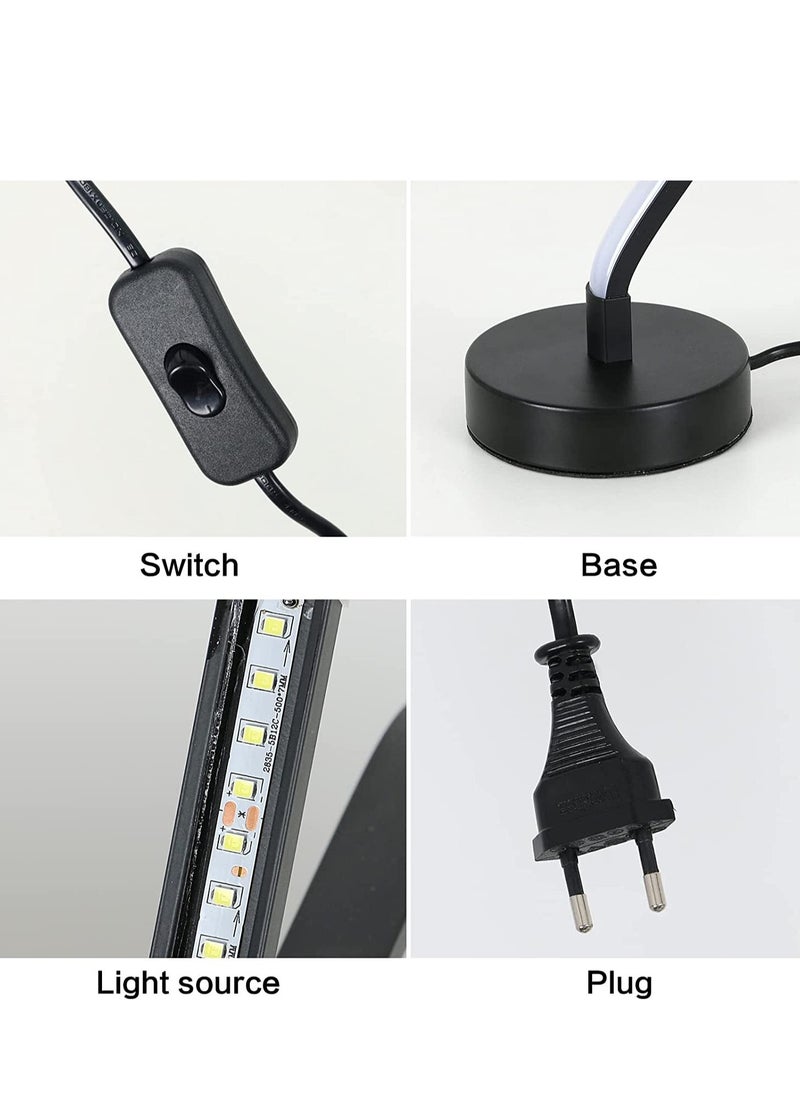 Goeco LED Table Lamps, Black Aluminium Bedside Lamp, Cold White  - Image 4