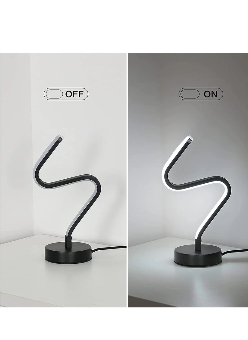 Goeco LED Table Lamps, Black Aluminium Bedside Lamp, Cold White  - Image 5