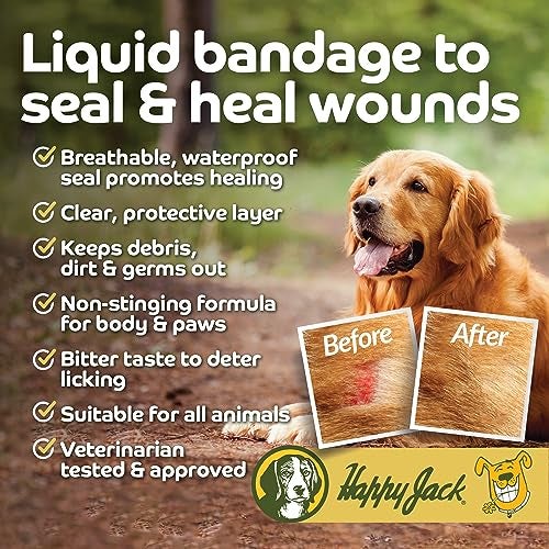 HAPPY JACK Seal 'N Heal Liquid Bandage for Dogs, Cats, Pets, Wound Care Spray (4 oz), Protects Against Minor Cuts, Burns, Waterproof Seal, Discourages Licking & Chewing, for Paws & Body, Made in USA - Image 2