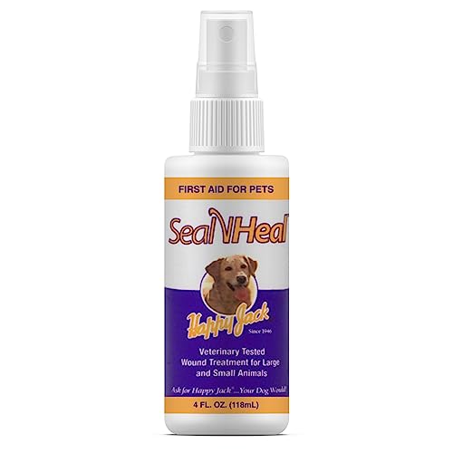HAPPY JACK Seal 'N Heal Liquid Bandage for Dogs, Cats, Pets, Wound Care Spray (4 oz), Protects Against Minor Cuts, Burns, Waterproof Seal, Discourages Licking & Chewing, for Paws & Body, Made in USA - Image 1