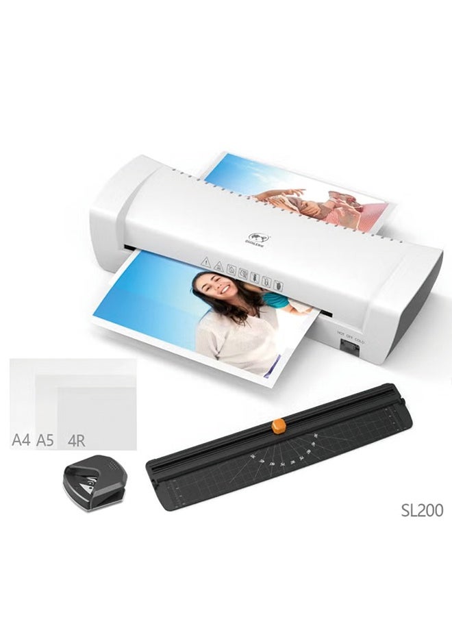 OSMILE - OSMILE SL200 A4A5A6 Laminator,Hot And Cold Laminating Machine,Thermal Lamination for A4/A5/4R with 15 Laminating Sheets, Personal Laminator with Paper Trimmer and Corner Rounder for Home Office School - Image 1