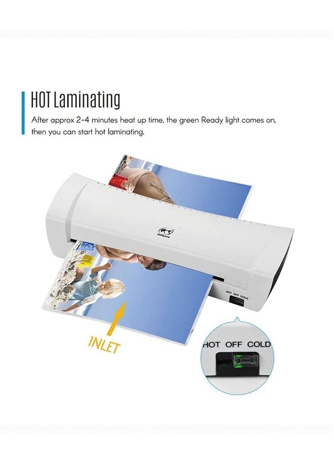 OSMILE - OSMILE SL200 A4A5A6 Laminator,Hot And Cold Laminating Machine,Thermal Lamination for A4/A5/4R with 15 Laminating Sheets, Personal Laminator with Paper Trimmer and Corner Rounder for Home Office School - Image 1