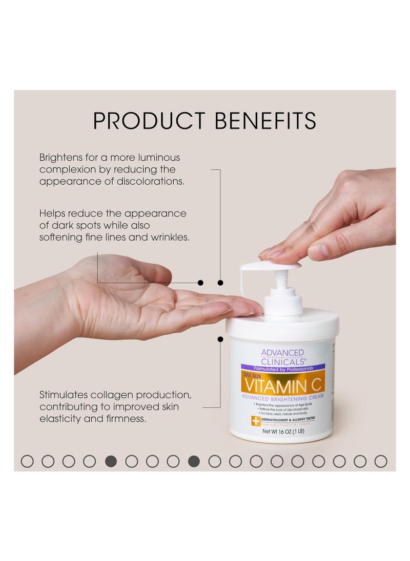 Advanced Clinicals Vitamin C Advanced Brightening Cream 454grams  - Image 4