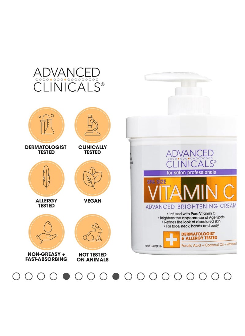 Advanced Clinicals Vitamin C Advanced Brightening Cream 454grams  - Image 3