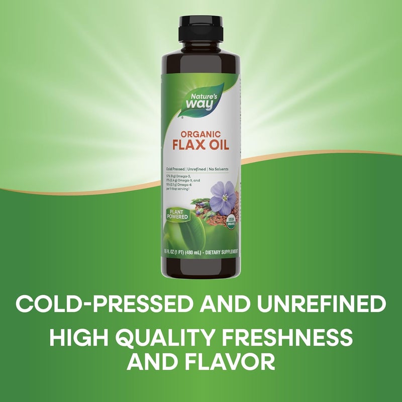 Nature's Way Natures Way Organic Flax Oil USDA Certified Organic Omega3 6 9 Cold Pressed 16 Fl Oz Packaging May Vary - Image 4