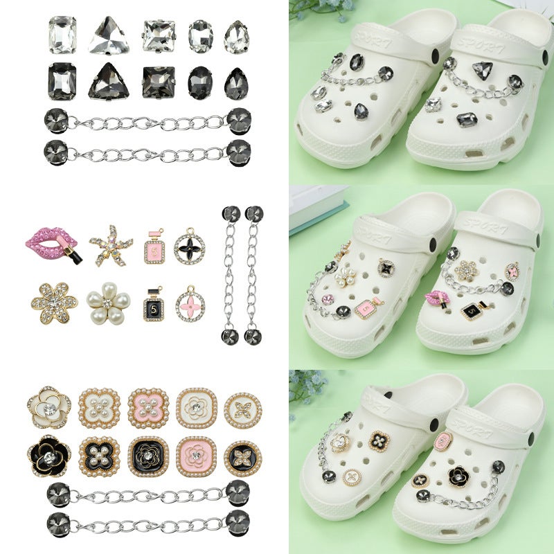 One-Piece Delivery All-Match Hole Shoes Decorative Buckle Diy Hole Shoes Buckle Chain Accessories Buckle Hole Shoes Flower Decoration - Image 2
