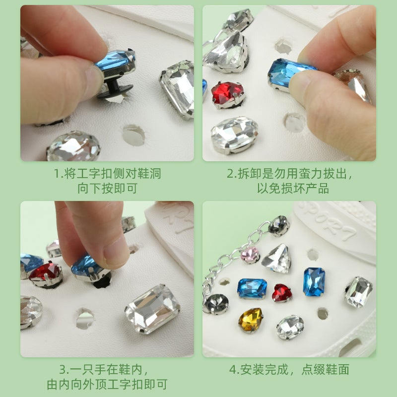 One-Piece Delivery All-Match Hole Shoes Decorative Buckle Diy Hole Shoes Buckle Chain Accessories Buckle Hole Shoes Flower Decoration - Image 5
