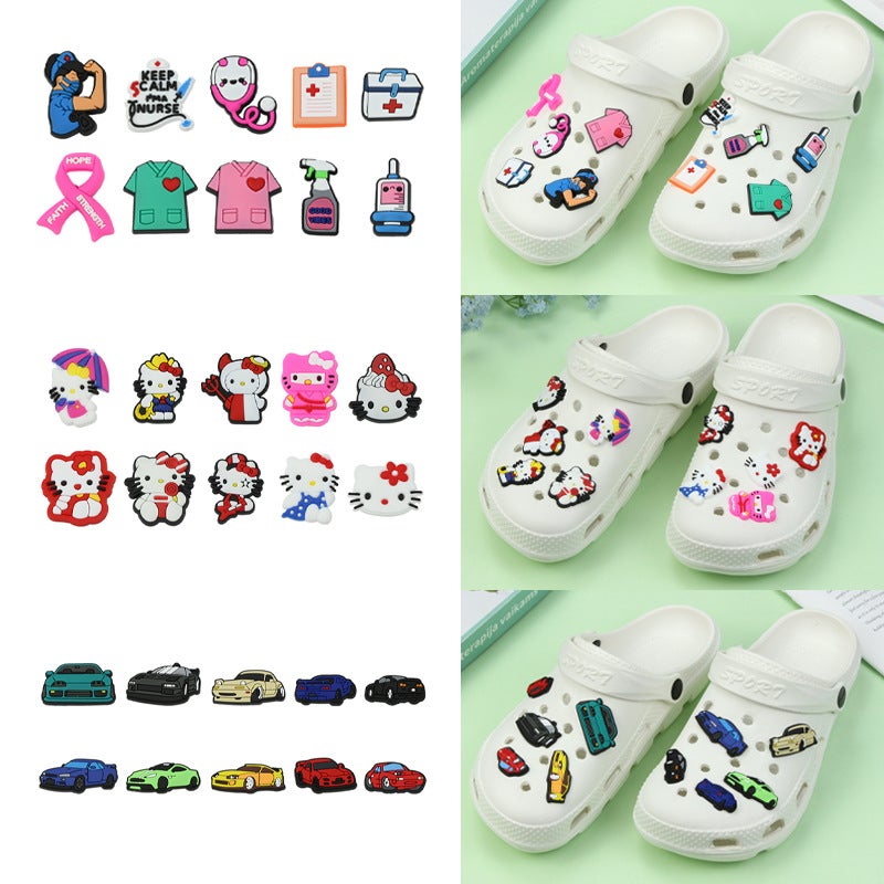 One-Piece Delivery All-Match Hole Shoes Decorative Buckle Diy Hole Shoes Buckle Chain Accessories Buckle Hole Shoes Flower Decoration - Image 3