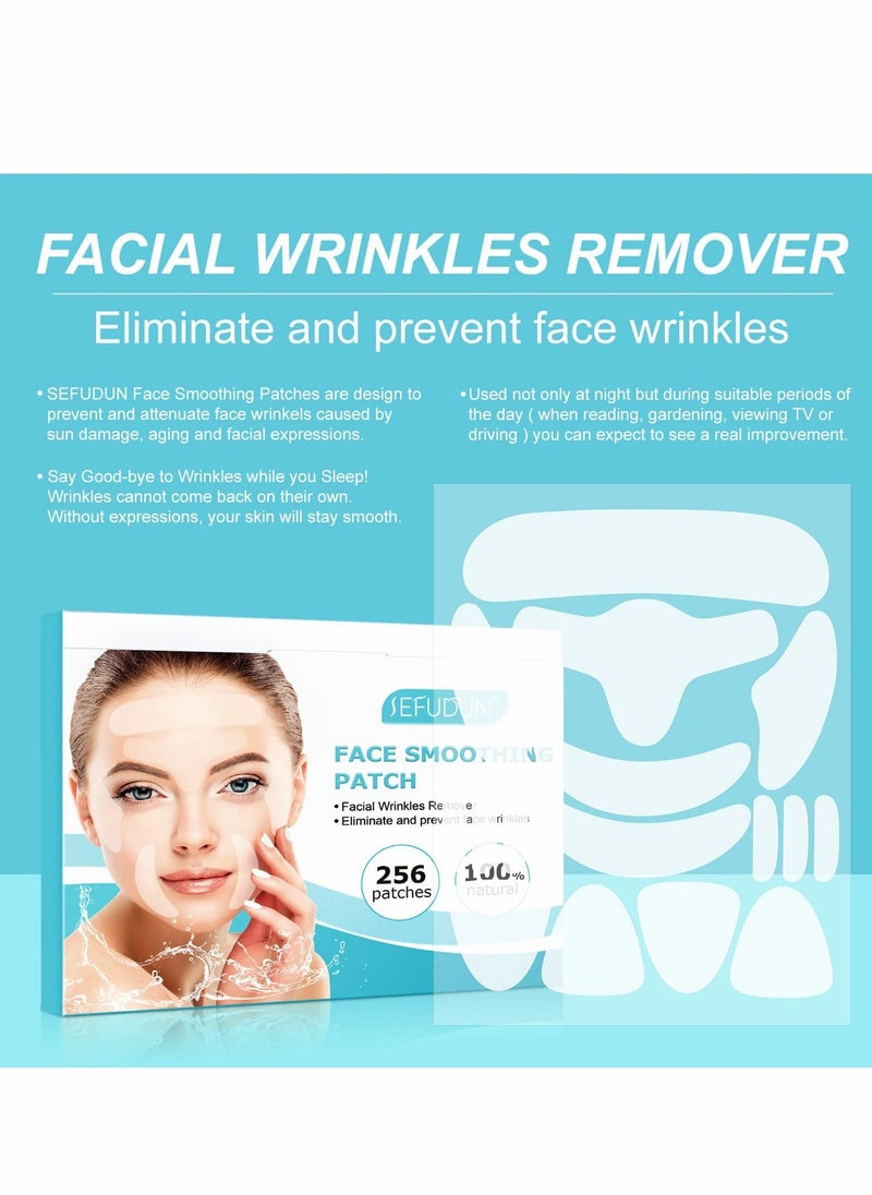 Y&D - Wrinkle Patches for Face, Pads 256Pcs While Sleeping Helps Neck, Eye, Reusable, Forehead - Clear, Treatment to Reduce Fine Lines, Frown Lines,Smile Line - Image 1