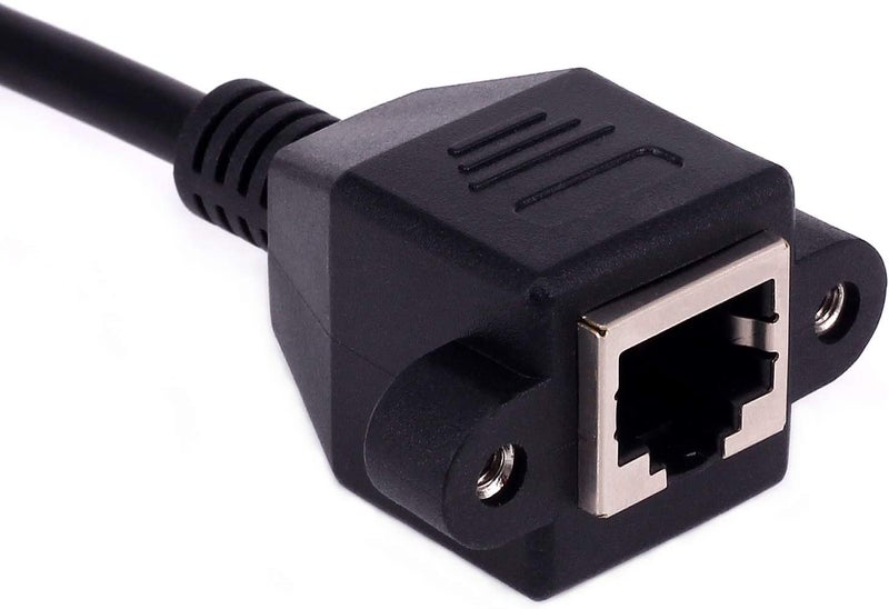 LipiWorld® Rj45 Male to Female LAN Cable LAN Network 8 Pin Extension Cable CAT6E Network Panel Mount Screw Lock Ethernet Extension Cable (Pack Of 1-30cm) - Image 4
