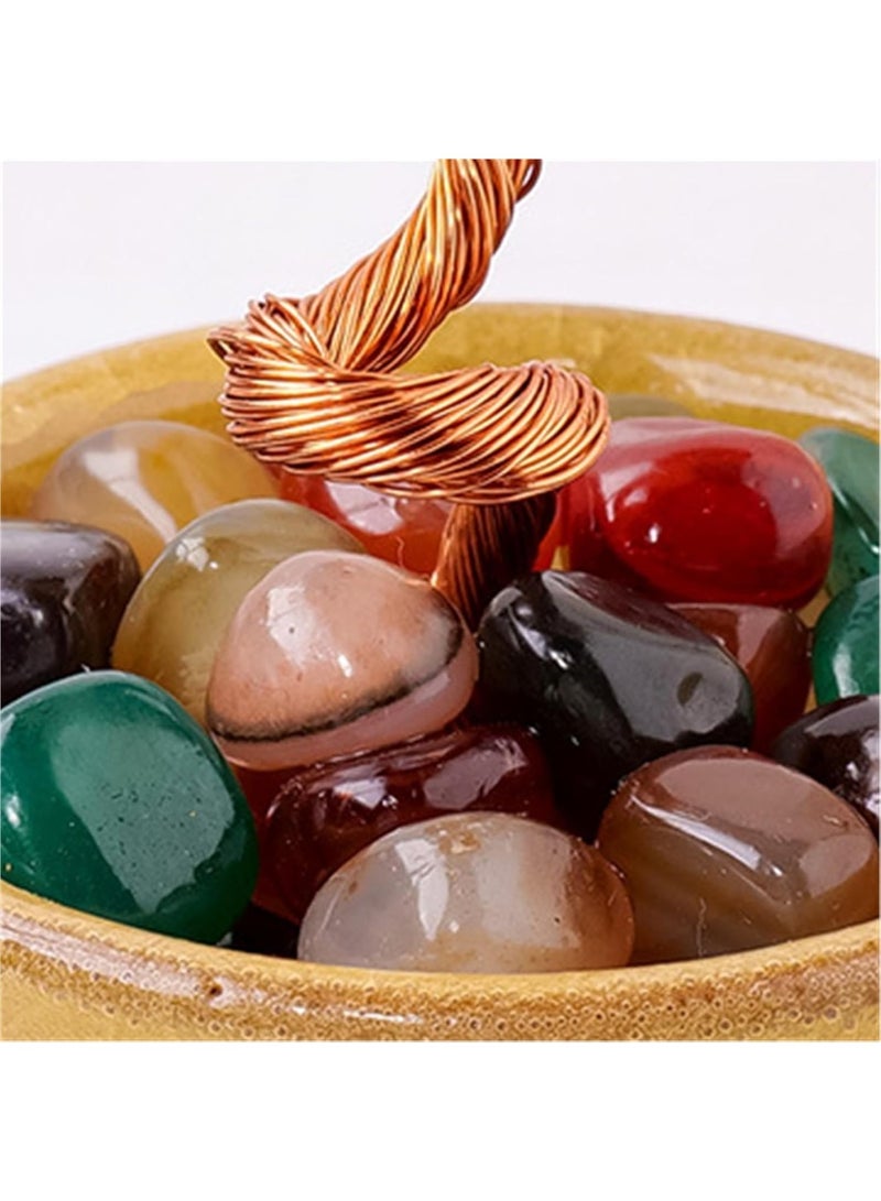 Tanyaz Money Tree Decor Gemstone Tree Feng Shui Crystals Stones Gifts Home Office Decor Desk Decorations Home Living Room(Yellow) - Image 3