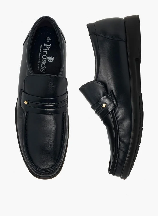 Pinosos BLACK Men Slip-On Genuine Leather Loafers for Men | Best Price UAE