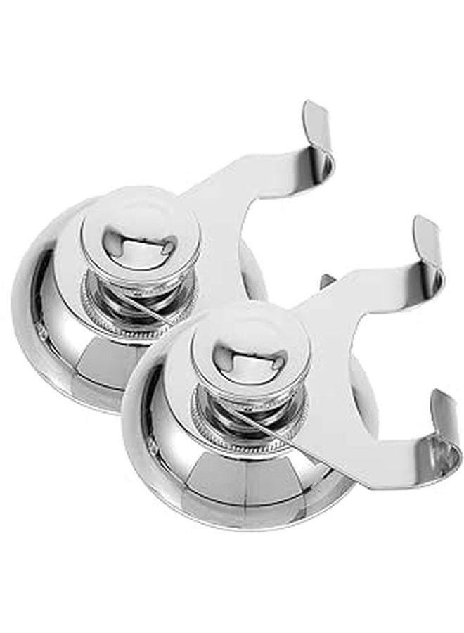 Stainless Steel Suction Cup Hooks 2 Pack For Glass Window Bathroom Wall Kitchen Towel Holder - Image 1